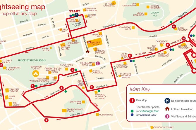 City Sightseeing Edinburgh Hop-On Hop-Off Bus Tour + Kids Go Free - The Mound and Edinburgh’s central spine