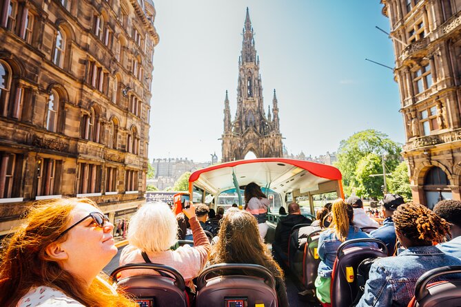Edinburgh Hop-On Hop-Off Britannia Tour - Fishmarket Square and a wider view of Edinburgh